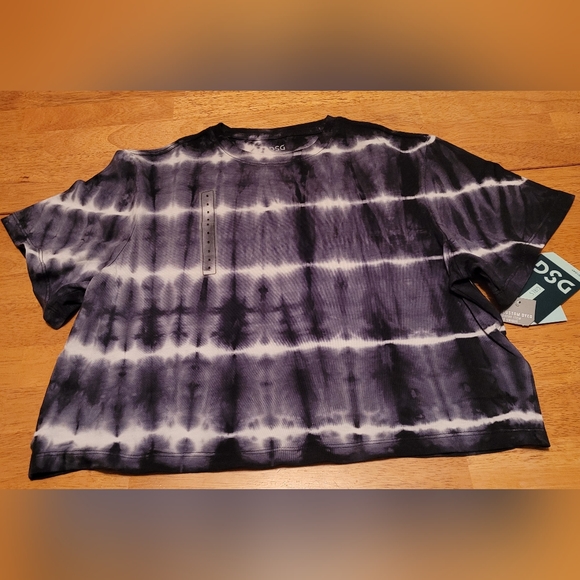 DSG Tye Dye Crop Tee S 8/9 Black/White - Picture 1 of 1